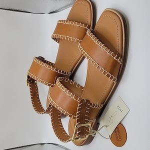 Joie | Summer NIB Leather Stitch Backstrap Buckle 8M